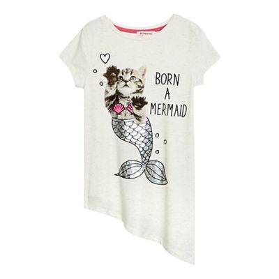 bluezoo Girls' cream 'Born a mermaid' print t-shirt
